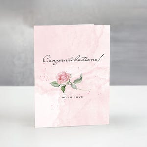 Minimalist Congratulations Card Printable – Modern DIY Handwritten Greeting – Instant Download PDF – Digital Card for Him for Her