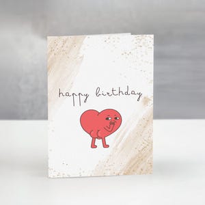 Funny Printable Birthday Card – Modern Handwritten Greeting – Instant PDF Download – Blank Inside – Digital Card for Him and Her