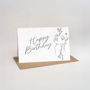 Modern Birthday Card Printable | Minimalist Style | DIY Handwritten Greeting | Instant Download | Digital Card for Him for Her