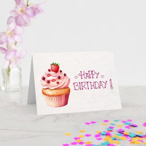 Carte d'anniversaire imprimable mignonne et minimaliste - voeux bricolage moderne - téléchargement PDF instantané - carte numérique pour elle et lui