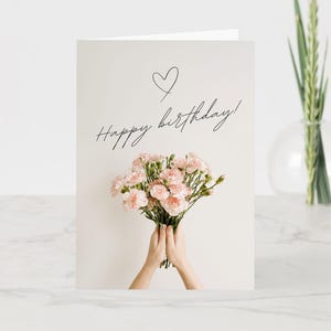 Minimalistische Geburtstagskarte – Moderne druckbare Grußkarte – Innen leer – DIY Geburtstagskarte für Ihn und Sie