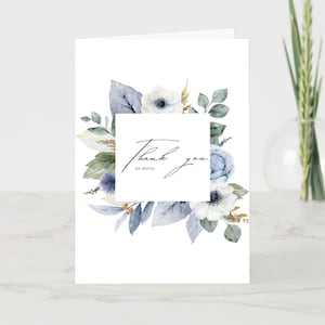 Carte de remerciement imprimable avec enveloppe - Intérieur vierge pour une note manuscrite - Téléchargement instantané au format PDF avec instructions - Carte postale élégante