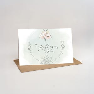 Floral Wedding Day Card | Minimalist Printable Greeting (PDF)