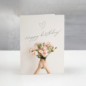 Minimalist Birthday Card – Modern Printable Greeting – Blank Inside Digital Download – DIY Birthday Card for Him Her