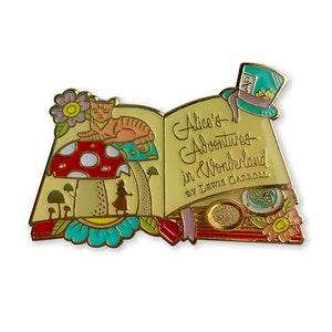 Alice Adventures in Wonderland Enamel Pin - Book Pin Badge - Lapel Pin