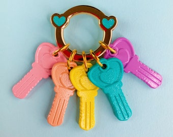 Build Your Own Baby Keys Enamel Pin or Charm Necklace - Kawaii Retro Toy Nostalgia