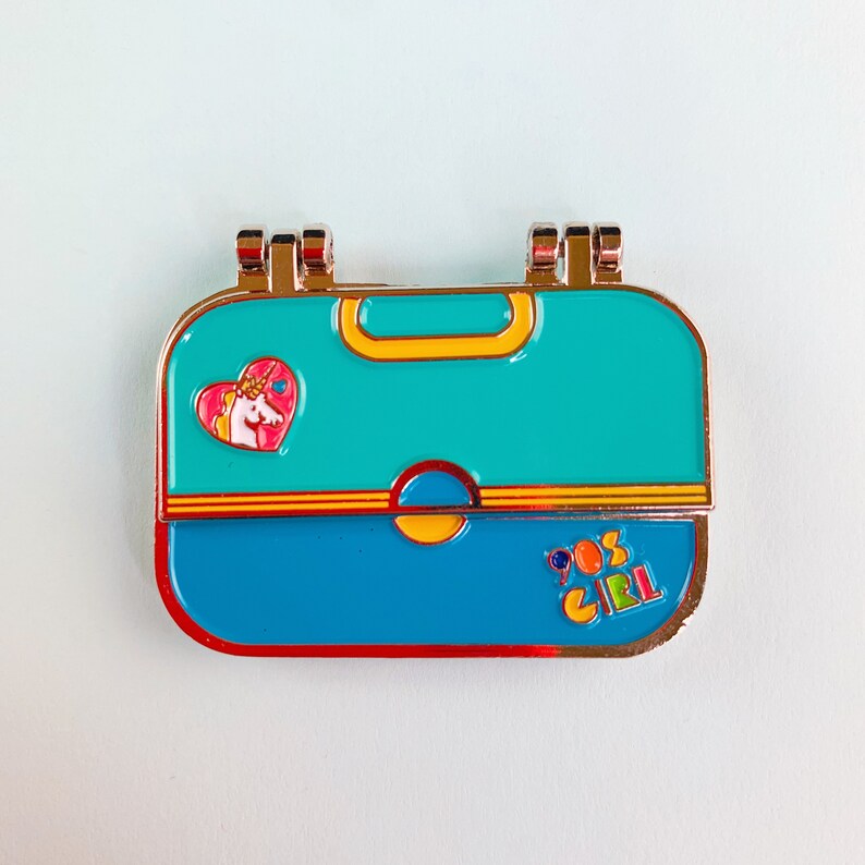 90s Makeup Case Hinged Enamel Pin Retro Nostalgic Toy Lapel Etsy