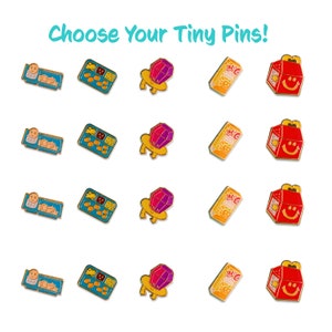 Tiny Nostalgia Half-inch Enamel Pins - Food Pin Badges - 80s 90s Pin