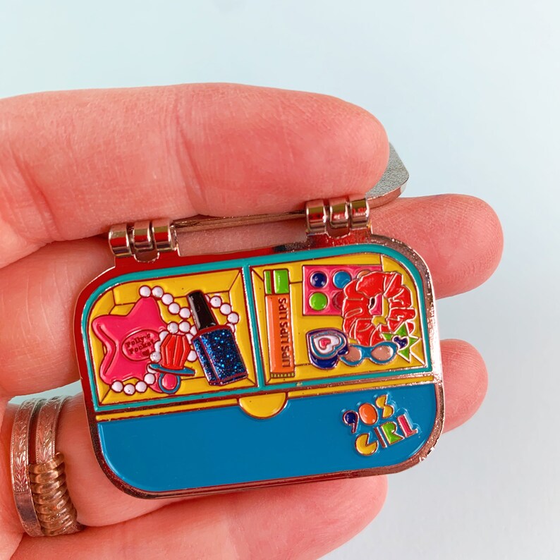 90s Makeup Case Hinged Enamel Pin Retro Nostalgic Toy Lapel Etsy