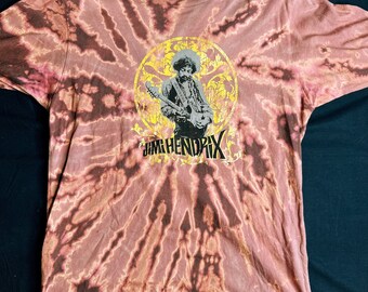 Reverse Tie Dye Jimi Hendrix T-shirt - Size Medium Adult - Music Festival Wear