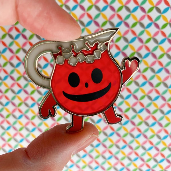 Cool Drink Dude Enamel Pin - 80s 90s Junk Food Lapel Pin Badge - Hat Pin Nostalgia Gift