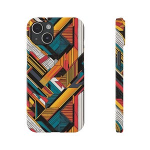 Geometric Abstract Art iPhone Case, Slim Phone Cover, Minimalist Phone Case, Modern Phone Skin, Stylish Tech Accessory