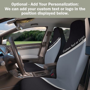 Customizable Car Pickup Truck SUV Front Seat Covers Replacement Protection Black and Grey
