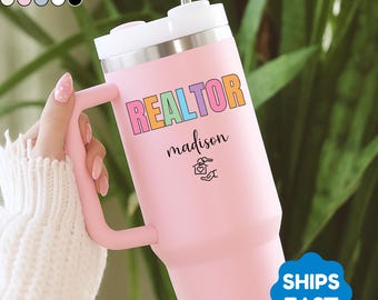 Personalized Realtor Tumbler, Custom Name Real Estate Agent Gift, Realtor Cup, Gift for Realtor, Real Estate Professional Mug