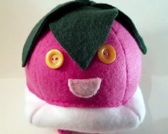 Handmade 6" Bounsweet Pokemon Plush, OOAK Unique Fan Art Stuffed Toy Plushie Amakaji Mangosteen Fruit Berry Stuffie Lovey