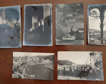 Lot of 6 Vintage Postcards of Costa Brava Spain, Unposted 1950s Midcentury Modern Stationery Travel Souvenirs Junk Journal Ephemera