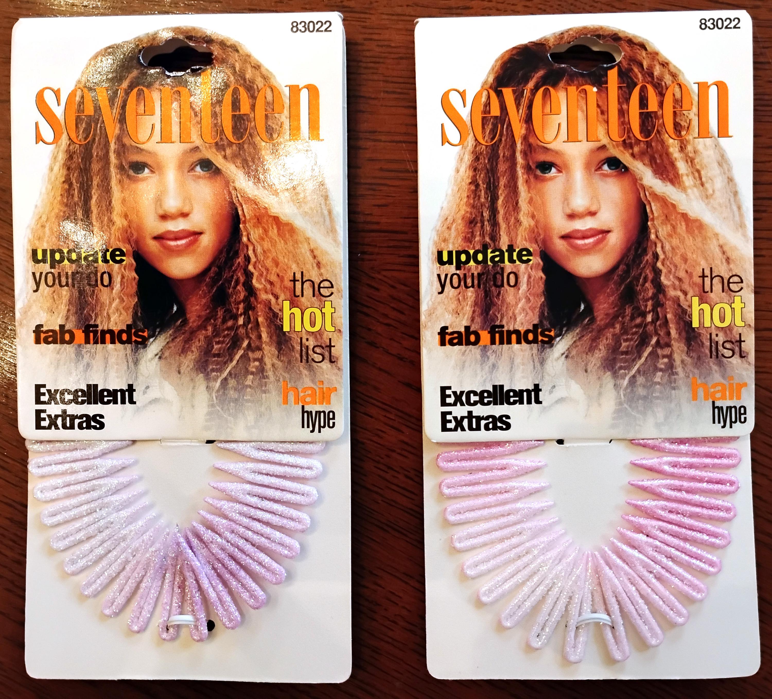 Vintage 1999 Seventeen Magazine Butterfly Glitter Hair Jaw Clips 4 Packs 81079-T Amazon.com : 18Pcs Rhinestone Butterfly Hair Clips for Teens  main image 2