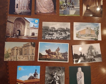 Lot of 13 Vintage Postcards of Madrid Spain, 1950s Midcentury Modern Stationery Collection Ephemera Junk Journal Travel Souvenirs