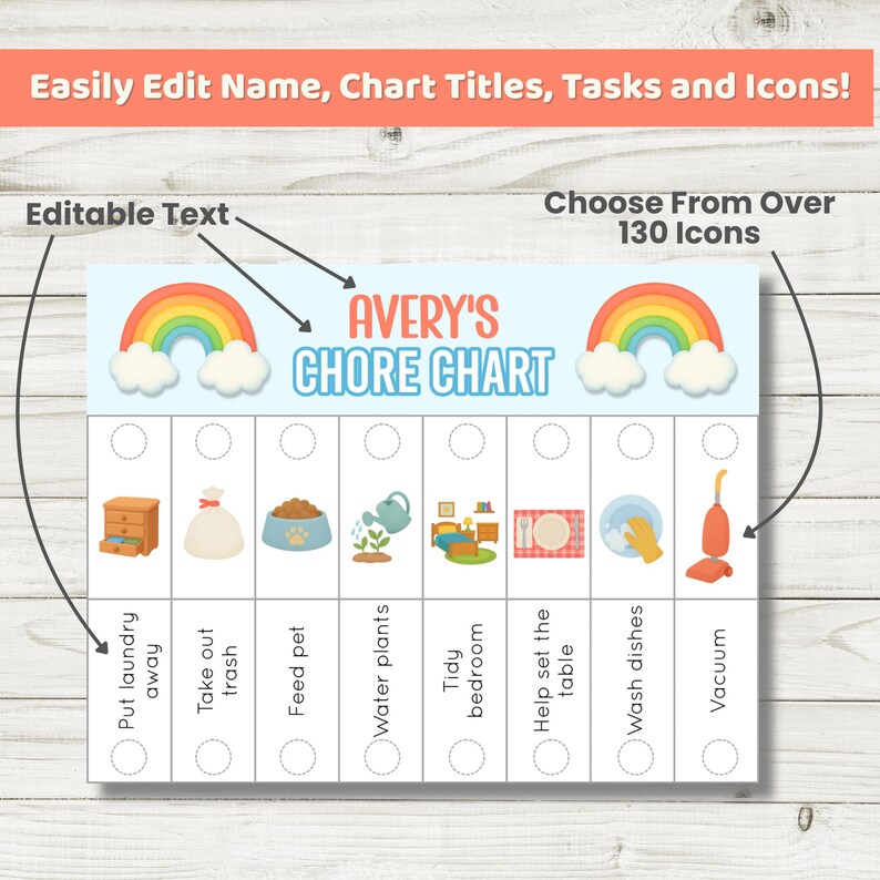 Editable Toddler Routine Chart | Flip Chore Chart for Kids | Morning ...
