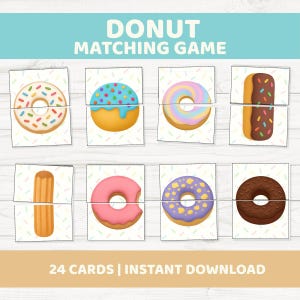 Printable Donut Color Matching Game for Toddlers - Educational Preschool Activity - Instant Download