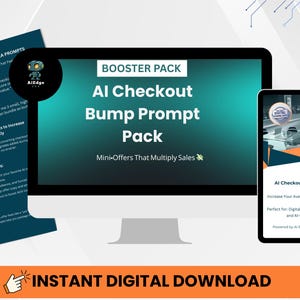 Pakiet podpowiedzi AI Checkout Bump Prompt — zwiększ przychody dzięki łatwym upsellom | Dla trenerów, twórców kursów, sprzedawców cyfrowych