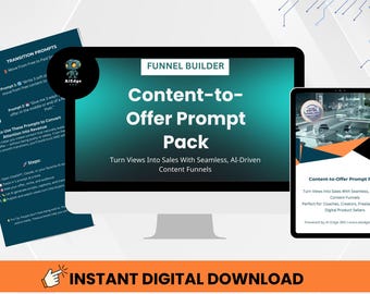 Content-to-Offer Prompt Paket — Verwandle Inhalte in Konversionen mit KI | Für Kreative, Coaches, Digitale Verkäufer
