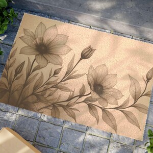 Floral Doormat, Welcome Mat, Front Door Mat, Outdoor Rug, Eco-Friendly, Home Decor