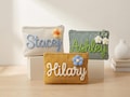 Personalized Makeup Bag, Graduation Gift, Custom Name Cosmetic Pouch, College Gift For Her, Cute Knitted Toiletry Bag, High School Grad Gift