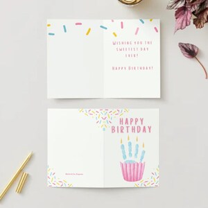 Cartão de aniversário com impressão de mão Sprinkle