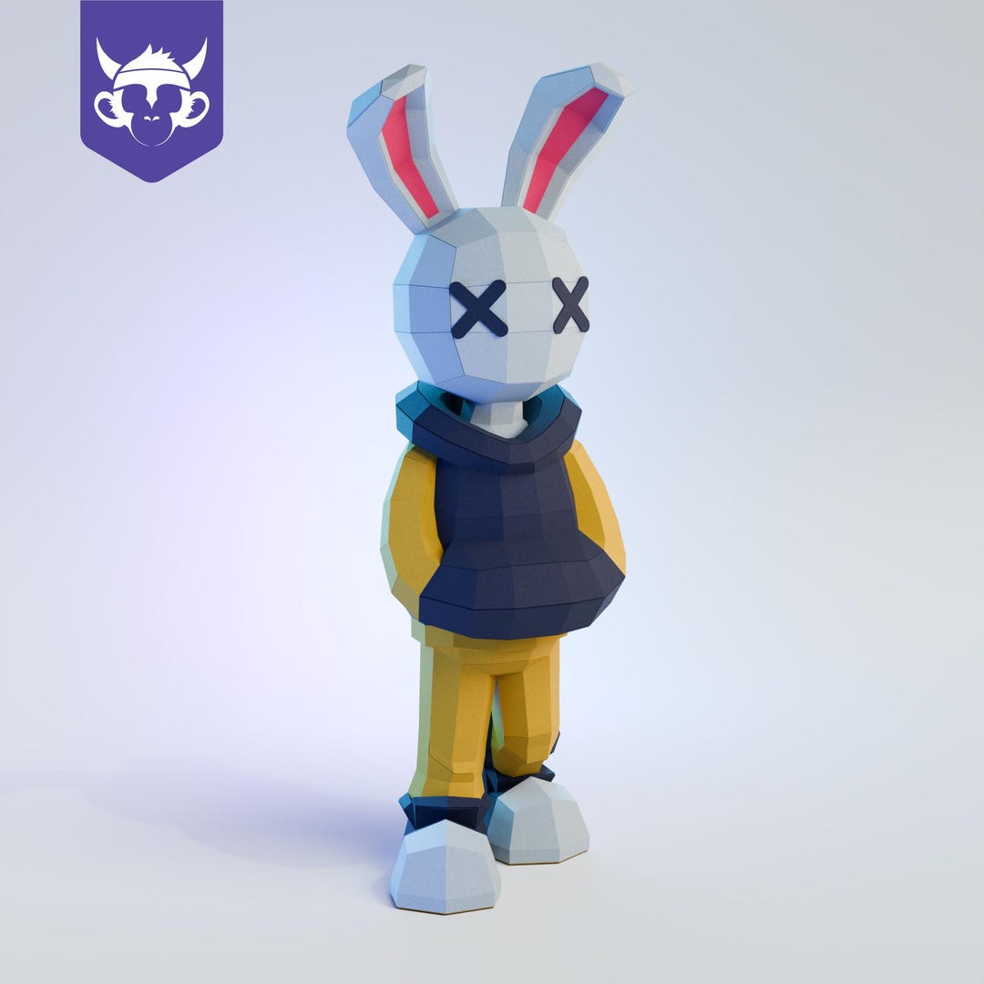 Dead Rabbit Papercraft Chill Rabbit Papercraft Templates, Pdf - Etsy