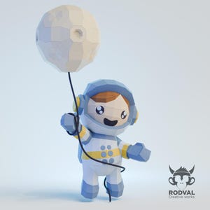Plantillas de Papercraft del Astronauta I RODVAL, pedf, dxf y SVG