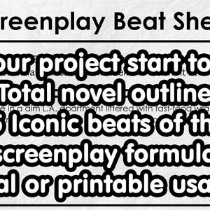 Screenplay Beat Sheet Outline Fillable Form Template - Etsy