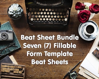 Genre Beat Sheet Bundle | Novel & Screenplay Fillable PDF Templates | Story Structure Writing Tool | NaNoWriMo Gift
