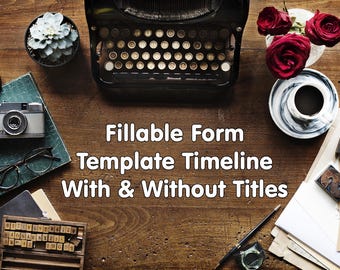 Timeline Outline Template | Novel Story Screenplay Fillable PDF | Story Structure | NaNoWriMo Writing Tool | Writer Gift