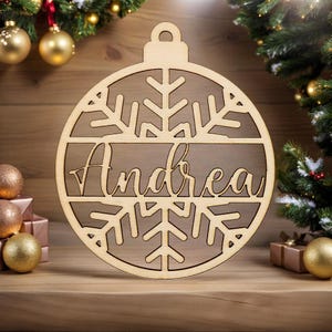Personalized Christmas Ornaments, Custom Christmas Tree Decor, Wood Xmas decor, Laser Cut Names Ornament, Christmas Bauble, Xmas Gift Tags