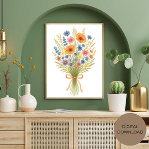 Wildflower Bouquet Watercolor – Vintage Watercolor Botanical Illustration