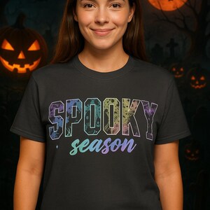 Spooky Season Unisex Garment-Dyed T-Shirt | Halloween Shirt, Casual Wear, Gift for Fall, Autumn Vibes, Fun Graphic Tee