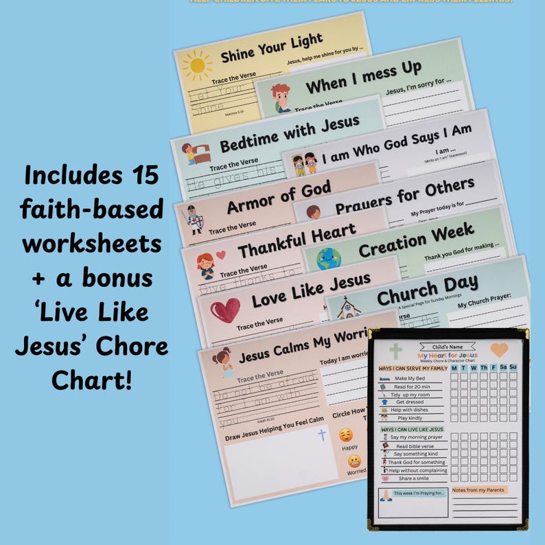 Christian Morning Menu for Kids - Bible Routine Chart | Homeschool