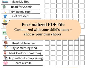 Christian Chore Chart Printable PDF • Instant Download • Kids Weekly Routine