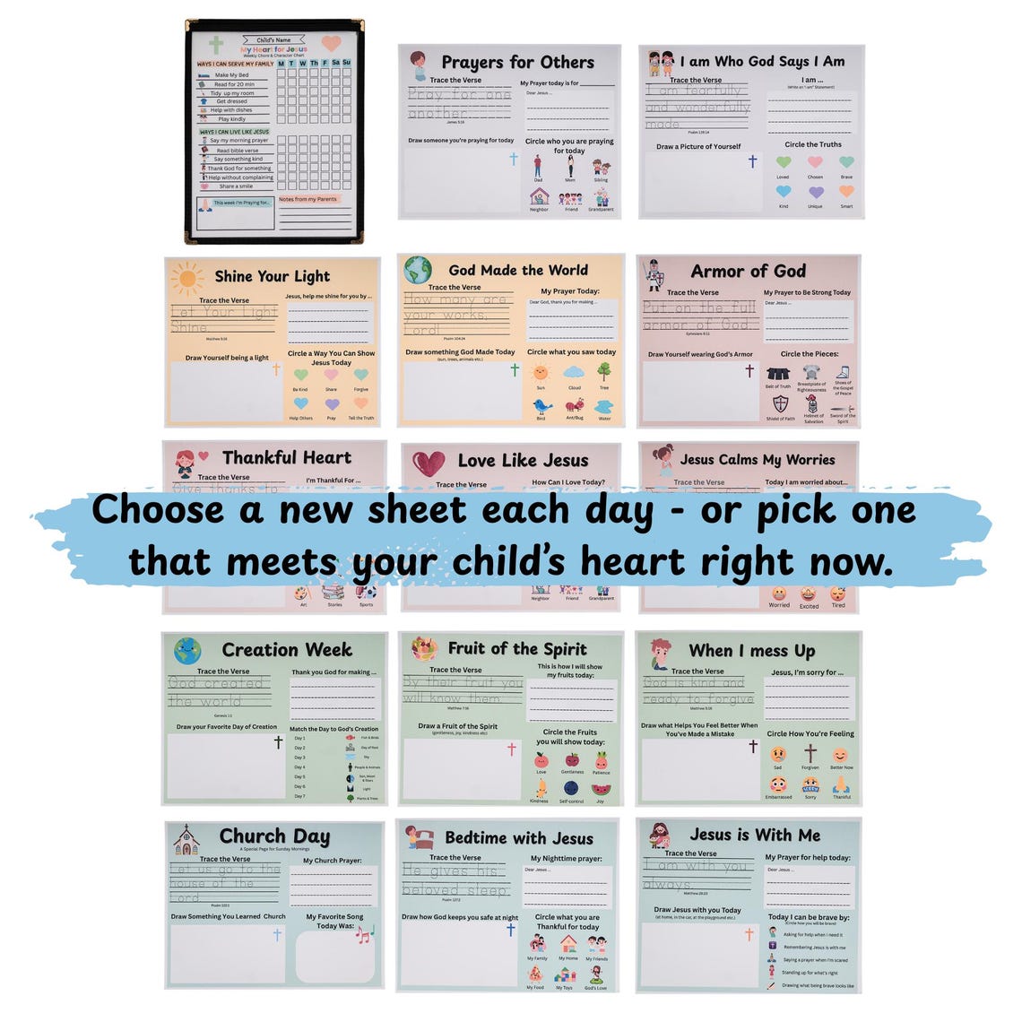 Christian Morning Menu for Kids - Bible Routine Chart | Homeschool