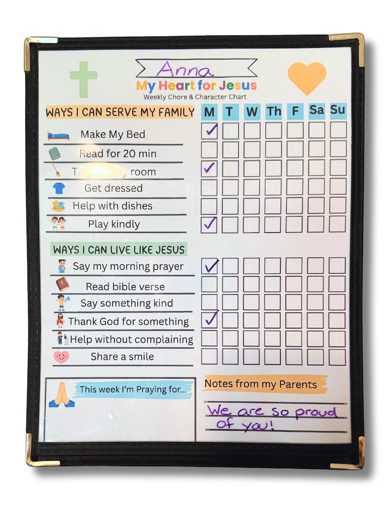 Christian Chore Chart Printable PDF • Instant Download • Kids Weekly ...