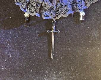 Gothic Choker - The Delicate Black - adjustable 12" - 15"