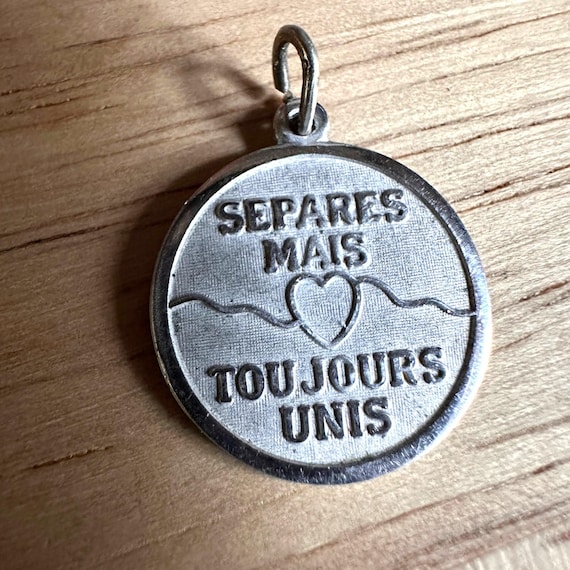 Vintage Beau Sterling "Separated But Always Together" Bilingual Charm French