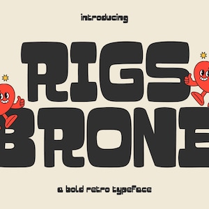 Rigs Brone - Retro Vintage Font - Sans Serif Retro Font, Procreate Font, Canva Font, Groovy Font, Cricut Font, Branding Font