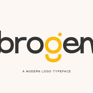 Carattere tipografico per logo Brogen: Carattere moderno per il branding del logo.