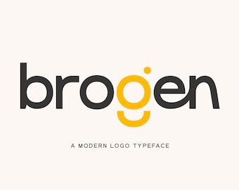 Brogen Logo Typeface: Modern Logo Branding Font