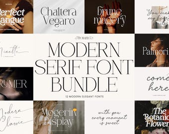 Modern Font Bundle: Serif, Sans Serif, & Script Fonts