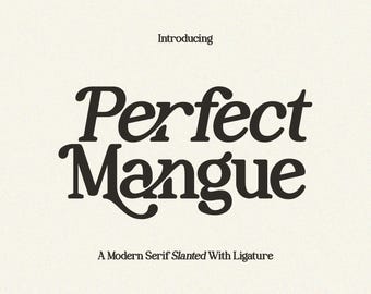 Elegant Slanted Serif Font: Modern Ligature Typography