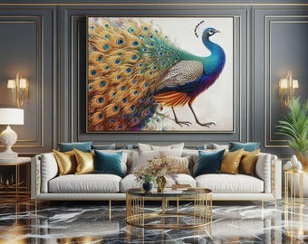 Elegant Peacock Art Print Set: Luxury Home Decor (Digital Download)