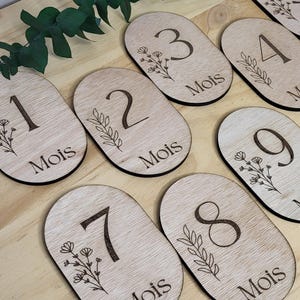 Wooden baby milestone cards - nature - birth gift